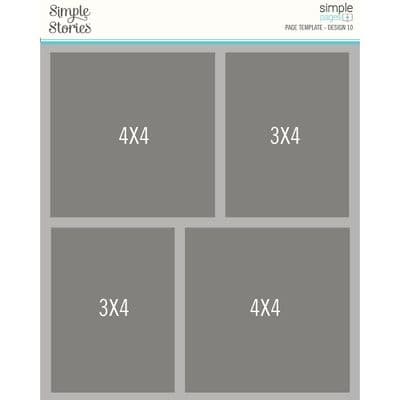 Simple Stories Simple Pages Page Template - Design 10 - 3x4 and 4x4