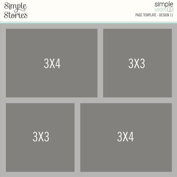 Simple Stories Simple Pages Page Template - Design 11 - 3x4 and 3x3