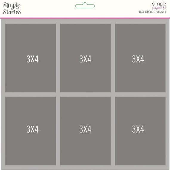 Simple Stories Simple Pages Page Template - Design 3 - 3x4