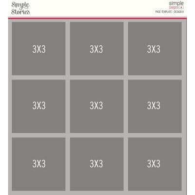 Simple Stories Simple Pages Page Template - Design 8 - 3x3