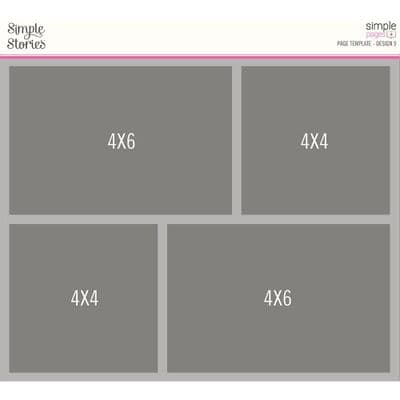Simple Stories Simple Pages Page Template - Design 9 - 4x6 and 4x4