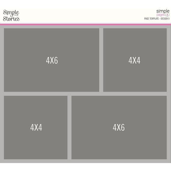 Simple Stories Simple Pages Page Template - Design 9 - 4x6 and 4x4