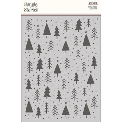 Simple Stories Stencil - Boho Christmas Pine Trees
