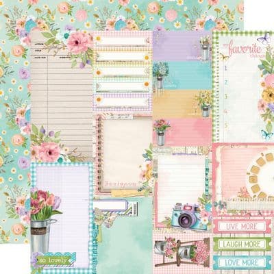 Simple Stories - Vintage Flower Shoppe - Journal Elements 12x12  Paper