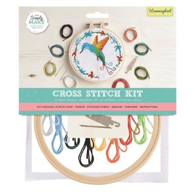 Simply Make 8 inch Cross Stitch Kit - Hummingbird