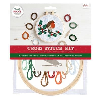 Simply Make 8 inch Cross Stitch Kit - Robin
