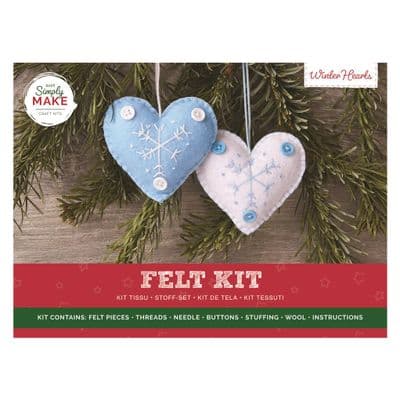 Simply Make Felt Kit - Winter Hearts