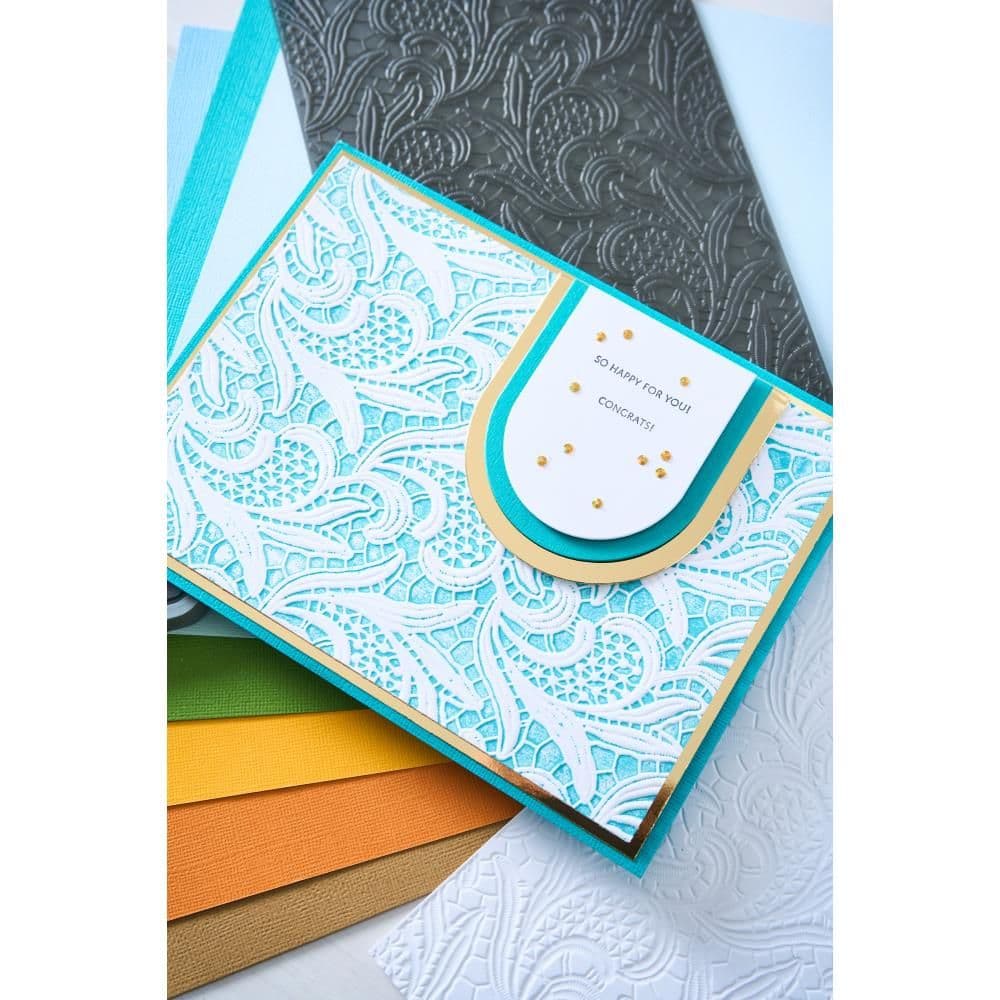 Sizzix 3-D Textured Impressions A5 Embossing Folder - Lacy Leaves ...