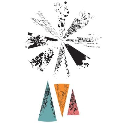 Sizzix - A5 Clear Stamp Set w. Framelits Die - Build-a-Burst Artsy Lace Mix by 49 and Market