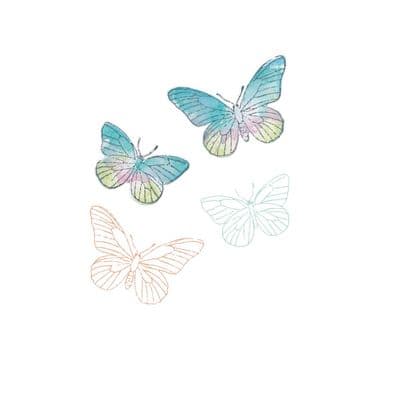 Sizzix - A5 Clear Stamp Set w. Framelits Die - Painted Pencil Butterflies by 49 and Market