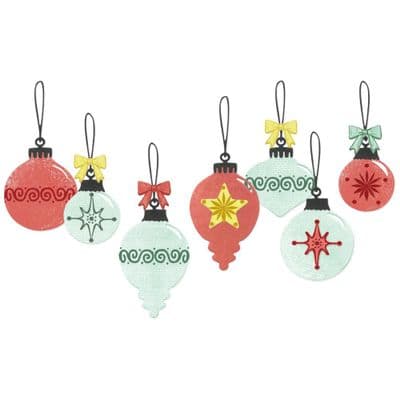 Sizzix - A5 Clear Stamp Set w. Framelits Dies - Baubles by 49 and Market