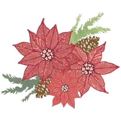 Sizzix - A5 Clear Stamp Set w. Framelits Dies - Poinsettia Trio by 49 and Market