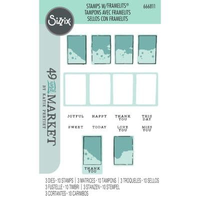 Sizzix - Clear Stamps w. Framelits - Painted Palettes by 49 and Market