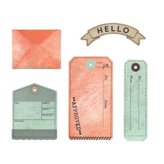 Sizzix - Clear Stamps w. Framelits - Tag It by 49 and Market