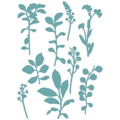 Sizzix - Framelits Die Set 9pk - Fine Stems 02 by 49 and Market