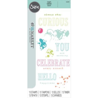 Sizzix - Layered Clear Stamps Set 13pk - Hello You Sentiments by 49 and Market