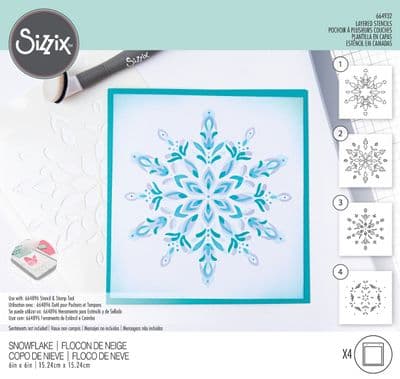 Sizzix Layered Stencil - 4pk - Snowflake
