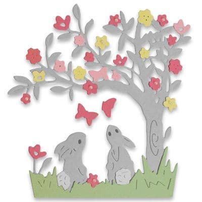 Sizzix - Thinlits Die Set 3pk - Bunny Scene - 663320