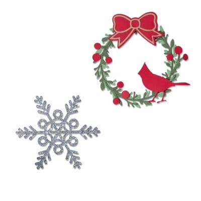Sizzix - Thinlits Die Set 9pk - Wreath & Snowflake by Eileen Hull