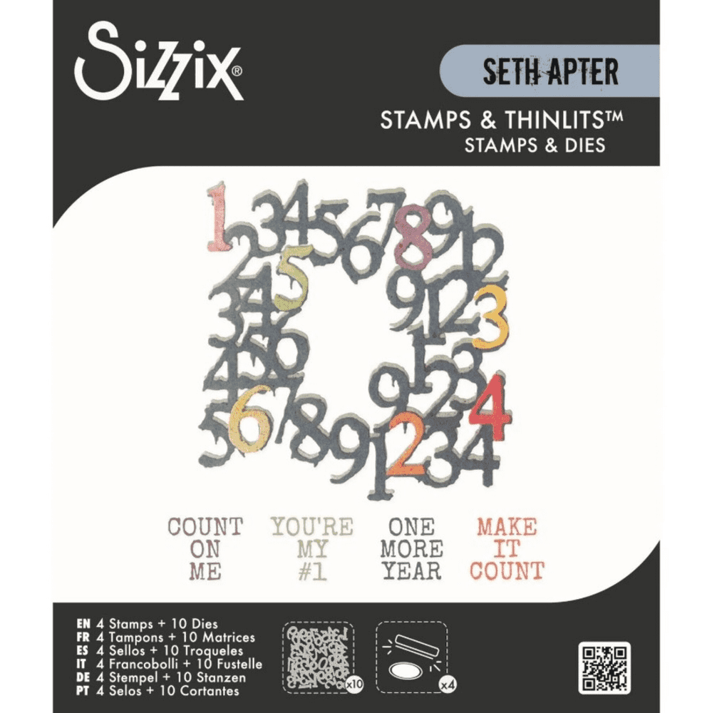Sizzix Thinlits Die Set w Stamps - Recount by Seth Apter