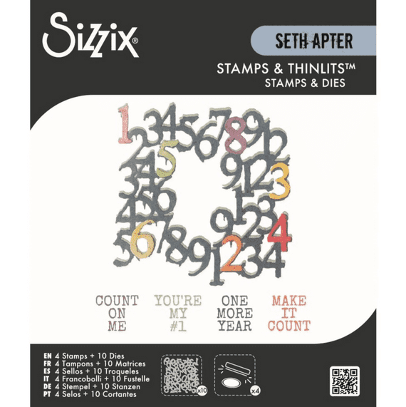 Sizzix Thinlits Die Set w Stamps - Recount by Seth Apter