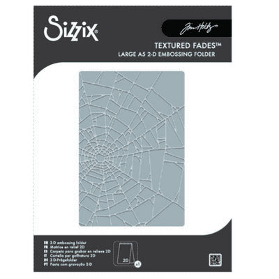 Sizzix Tim Holtz 2-D Texture Fades Embossing Folder A5 - Vault Cobweb