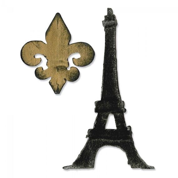Sizzix Tim Holtz - Bigz Die - Fleur De Lis & Eiffel Tower
