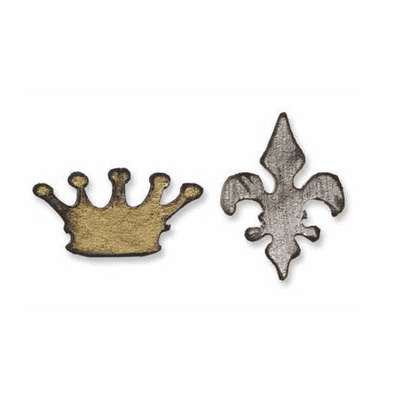 Sizzix Tim Holtz -Movers & Shapers Die - Mini Crown & Fleur 2pk