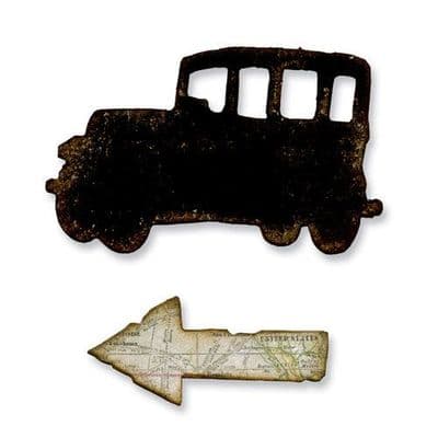 Sizzix Tim Holtz - Movers & Shapers Die - Mini Old Jalopy & Arrow 2pk