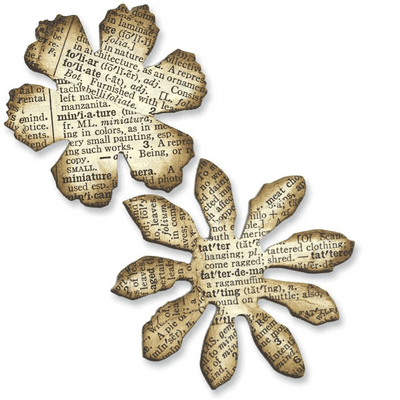 Sizzix Tim Holtz - Movers & Shapers Die - Mini Tattered Floral Set 2pk