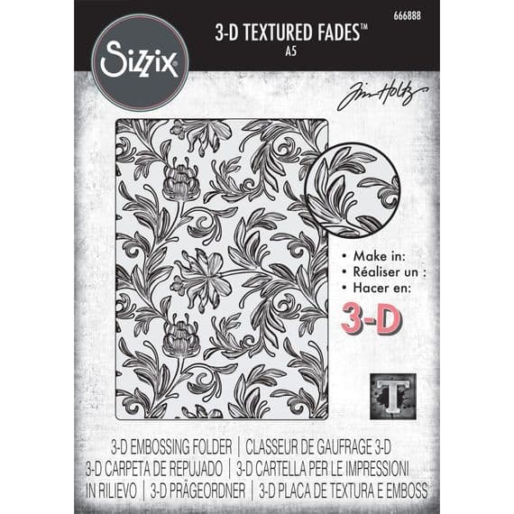 Sizzix Tim Holtz Texture Fades Embossing Folder A5 - Botanical