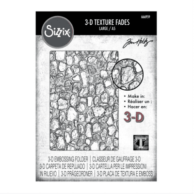 Sizzix Tim Holtz Texture Fades Embossing Folder A5 - Cobblestone