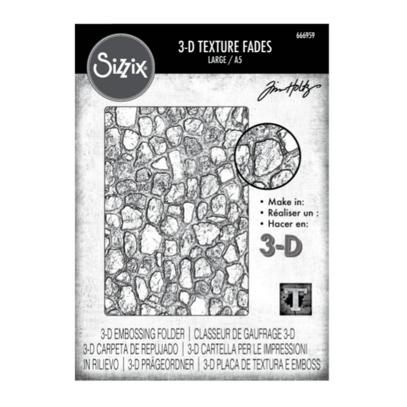 Sizzix Tim Holtz Texture Fades Embossing Folder A5 - Cobblestone