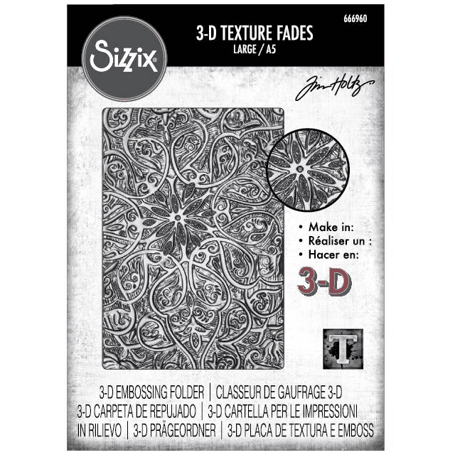 Sizzix Tim Holtz Texture Fades Embossing Folder A5 - Engraved