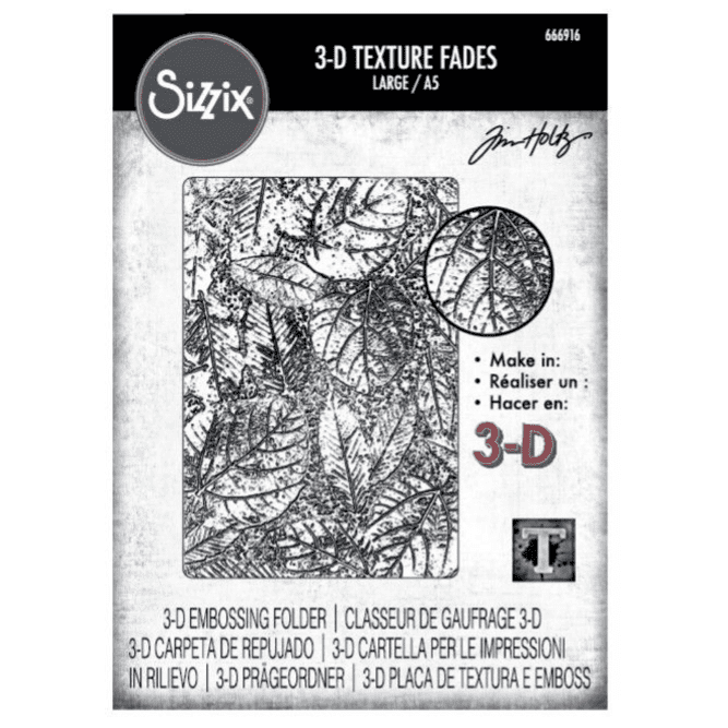 Sizzix Tim Holtz Texture Fades Embossing Folder A5 - Foliage