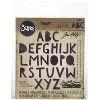 Sizzix Tim Holtz - Thinlits Die Set  102pk - Alphanumeric Cutout Upper 3/4