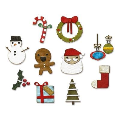 Sizzix Tim Holtz - Thinlits Die Set 11pk - Christmas Minis