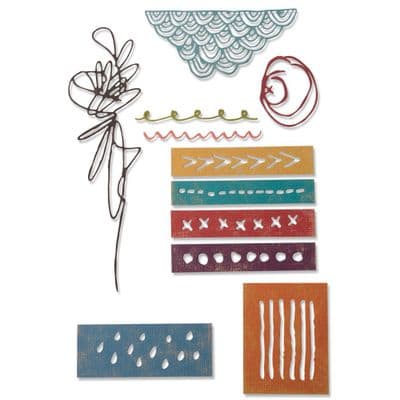 Sizzix Tim Holtz - Thinlits Die Set 11pk - Media Marks - 664436