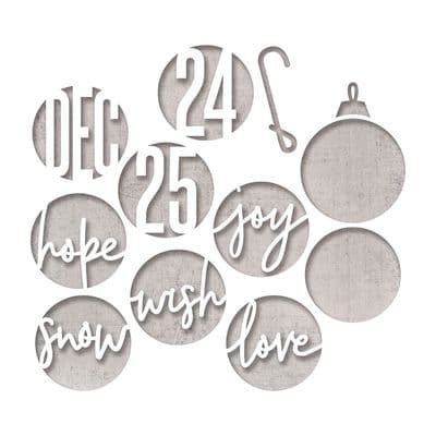 Sizzix Tim Holtz - Thinlits Die Set 12pk - Circle Words, Christmas - 664205