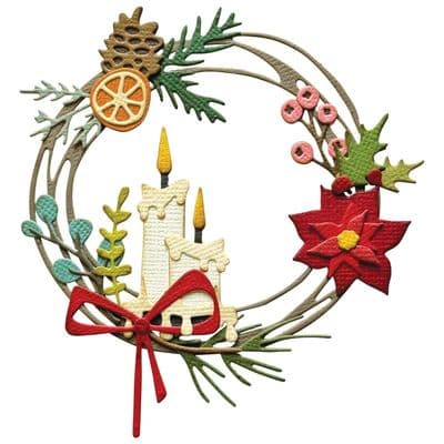 Sizzix Tim Holtz - Thinlits Die Set 14pk - Vault Festive Wreath