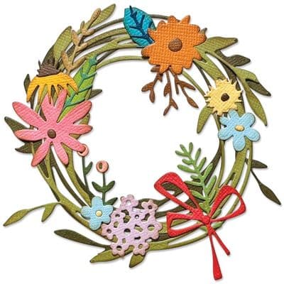Sizzix Tim Holtz - Thinlits Die Set 14pk - Vault Funky Floral Wreath