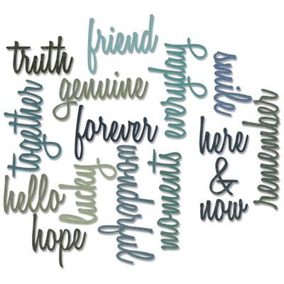 Sizzix Tim Holtz - Thinlits Die Set 16pk - Friendship Words, Script