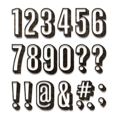 Sizzix Tim Holtz - Thinlits Die Set 21pk - Shadow Numbers - 664808