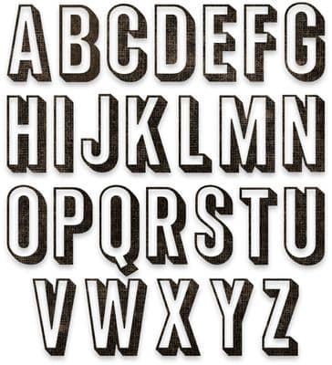Sizzix Tim Holtz - Thinlits Die Set 26pk - Alphanumeric Shadow Upper - 664729