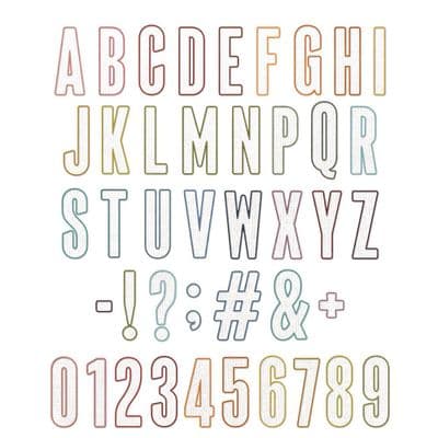 Sizzix Tim Holtz - Thinlits Die Set 43pk - Alphanumeric Bulletin