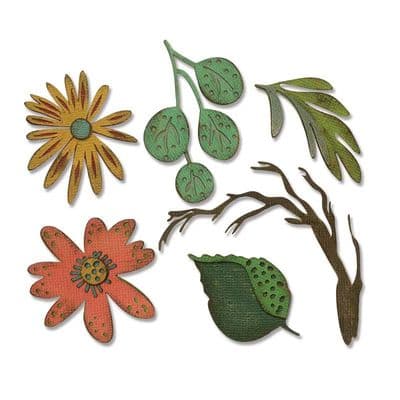 Sizzix Tim Holtz - Thinlits Die Set 6pk - Funky Floral, large - 664158