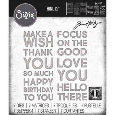 Sizzix Tim Holtz - Thinlits Die Set 7pk - Bold Text #1