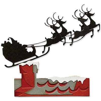 Sizzix Tim Holtz - Thinlits Die Set 8pk - Reindeer Sleigh
