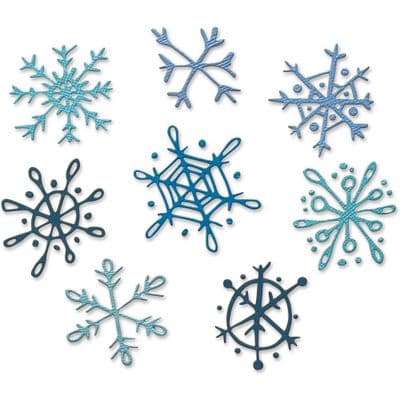 Sizzix Tim Holtz - Thinlits Die Set 8pk - Scribbly Snowflakes