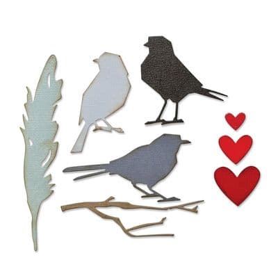 Sizzix Tim Holtz - Thinlits Die Set 8pk - Vault Lovebirds